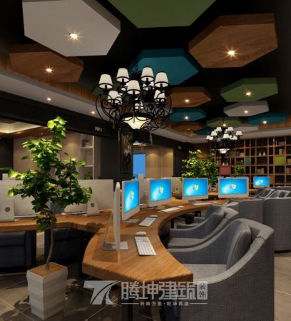南昌網咖裝修設計效果圖-南昌網咖裝修效果圖
